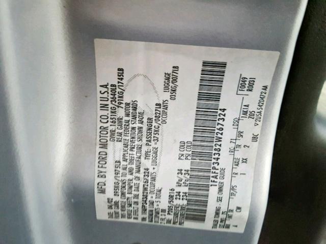 1FAFP34382W267324 - 2002 FORD FOCUS SE Silber Foto 10