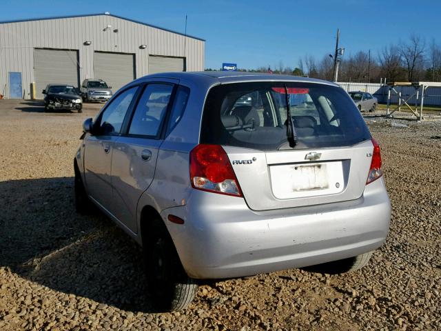 KL1TD66627B771372 - 2007 CHEVROLET AVEO BASE Күміс фото 3