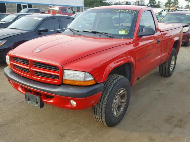 1B7GG26X01S197252 - 2001 DODGE DAKOTA RED photo 2