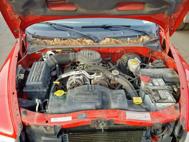 1B7GG26X01S197252 - 2001 DODGE DAKOTA RED photo 7