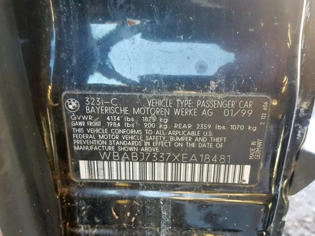 WBABJ7337XEA18481 - 1999 BMW 323 IC BLACK photo 10