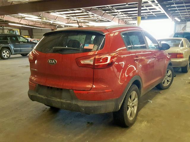 KNDPBCA21D7403069 - 2013 KIA SPORTAGE L RED photo 4