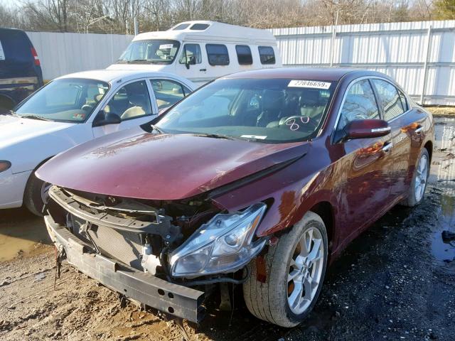 1N4AA5AP0DC843569 - 2013 NISSAN MAXIMA S BURGUNDY photo 2