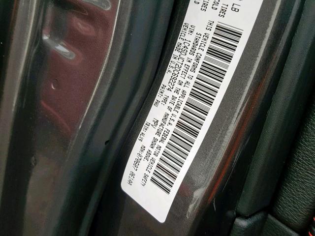 1C4SDJCT2DC692274 - 2013 DODGE DURANGO R/ 灰色 照片 10