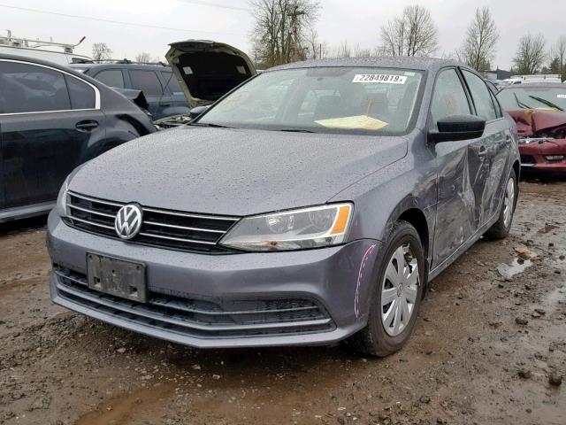 3VW1K7AJ2FM320664 - 2015 VOLKSWAGEN JETTA BASE GRAY photo 2