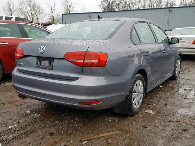 3VW1K7AJ2FM320664 - 2015 VOLKSWAGEN JETTA BASE GRAY photo 4