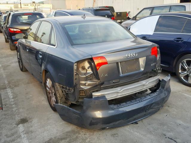 WAUAF78E68A134803 - 2008 AUDI A4 2.0T GRAY photo 3