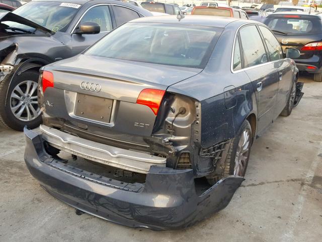 WAUAF78E68A134803 - 2008 AUDI A4 2.0T GRAY photo 4