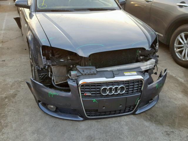 WAUAF78E68A134803 - 2008 AUDI A4 2.0T GRAY photo 9