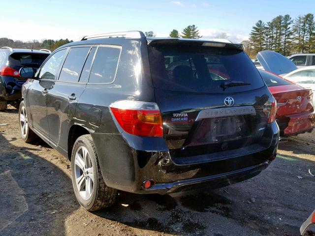 JTEES43A582024771 - 2008 TOYOTA HIGHLANDER BLACK photo 3