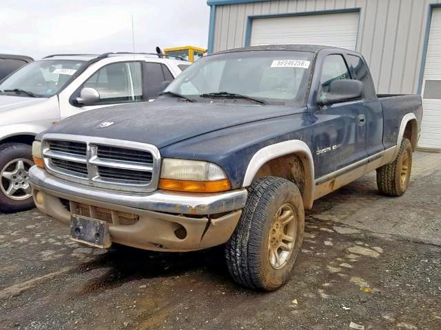 1B7GG22X61S314354 - 2001 DODGE DAKOTA BLUE photo 2