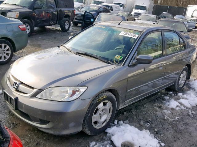 JHMES96685S002623 - 2005 HONDA CIVIC HYBR SILVER photo 2