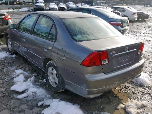 JHMES96685S002623 - 2005 HONDA CIVIC HYBR SILVER photo 3