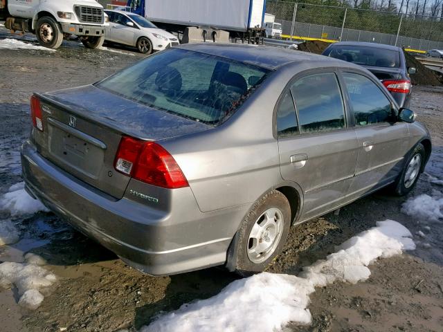 JHMES96685S002623 - 2005 HONDA CIVIC HYBR SILVER photo 4