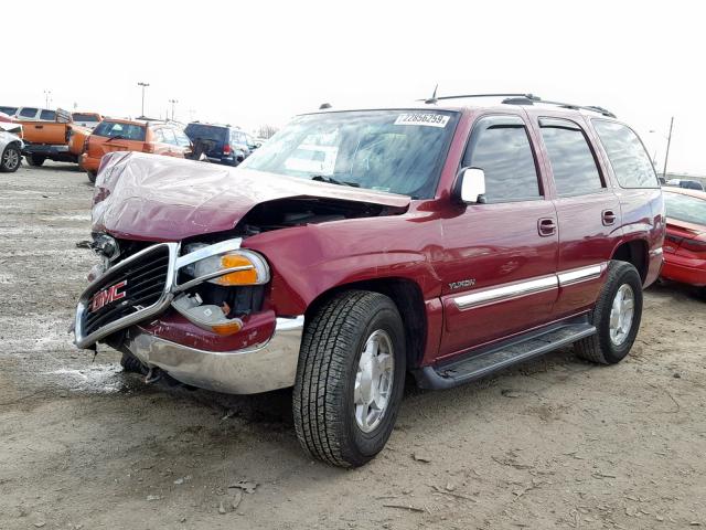 1GKEK13T05R223576 - 2005 GMC YUKON BURGUNDY photo 2