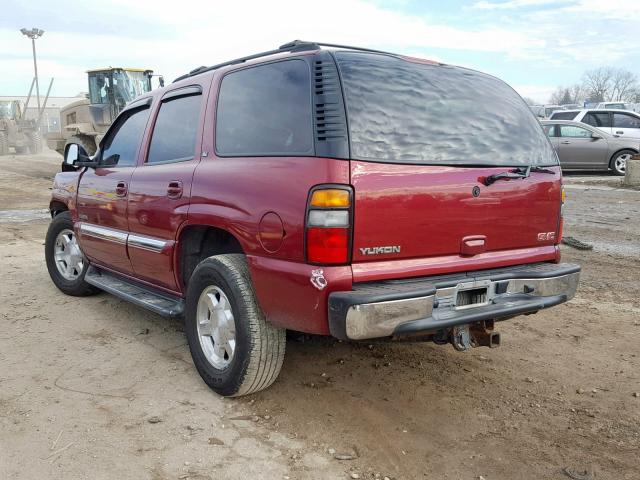 1GKEK13T05R223576 - 2005 GMC YUKON BURGUNDY photo 3