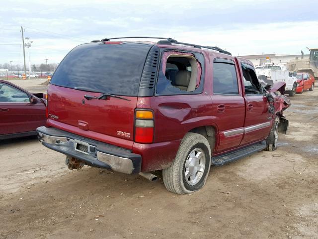 1GKEK13T05R223576 - 2005 GMC YUKON BURGUNDY photo 4