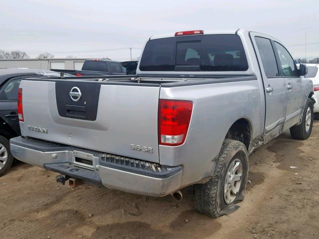 1N6AA07B64N562810 - 2004 NISSAN TITAN XE SILVER photo 4