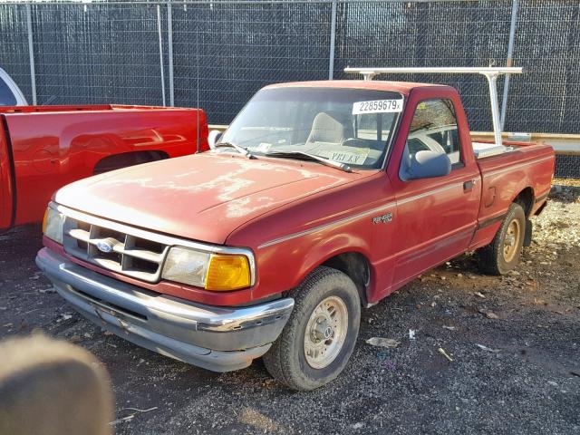 1FTCR10X1PUC84456 - 1993 FORD RANGER RED photo 2