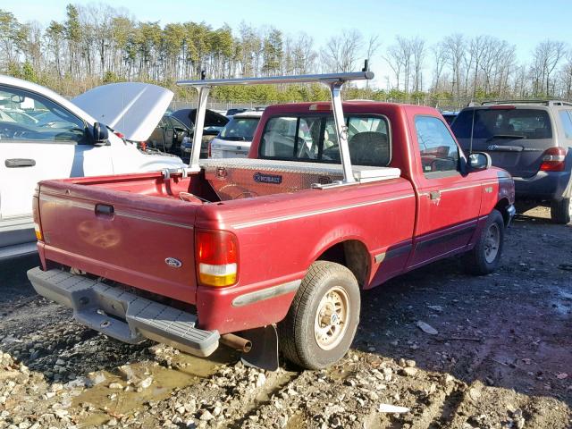 1FTCR10X1PUC84456 - 1993 FORD RANGER RED photo 4