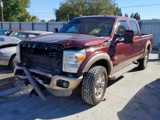 1FT7W2BT5BEB82834 - 2011 FORD F250 SUPER BURGUNDY photo 2