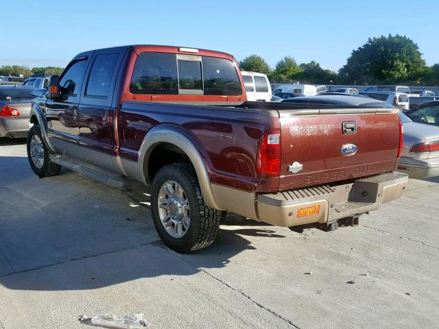 1FT7W2BT5BEB82834 - 2011 FORD F250 SUPER BURGUNDY photo 3