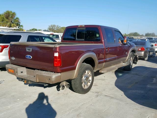 1FT7W2BT5BEB82834 - 2011 FORD F250 SUPER BURGUNDY photo 4