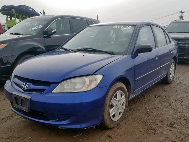 2HGES16335H609739 - 2005 HONDA CIVIC DX V BLUE photo 2