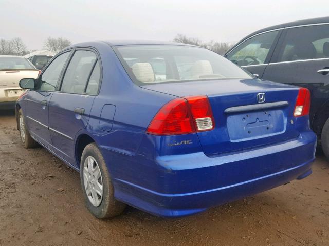 2HGES16335H609739 - 2005 HONDA CIVIC DX V BLUE photo 3