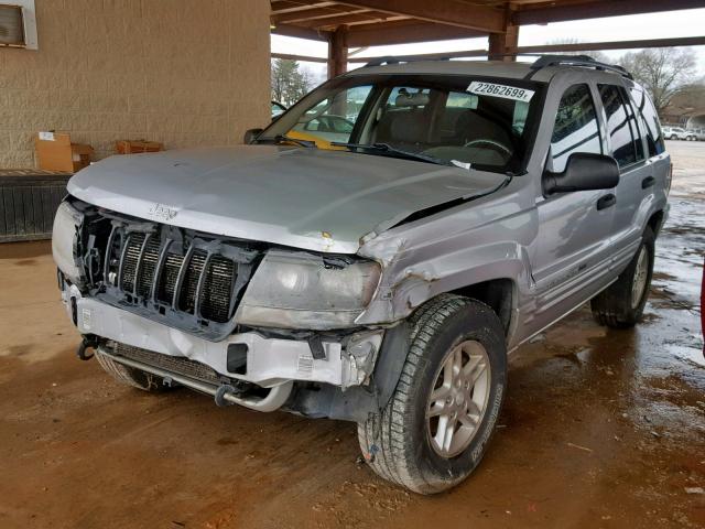 1J8GW48N74C320028 - 2004 JEEP GRAND CHER SILVER photo 2