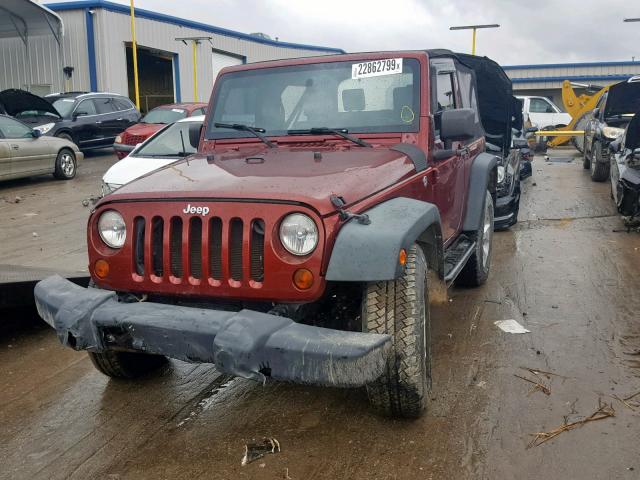 1J4FA24118L538510 - 2008 JEEP WRANGLER X RED photo 2