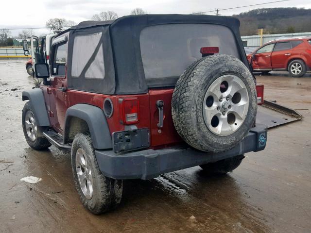 1J4FA24118L538510 - 2008 JEEP WRANGLER X RED photo 3