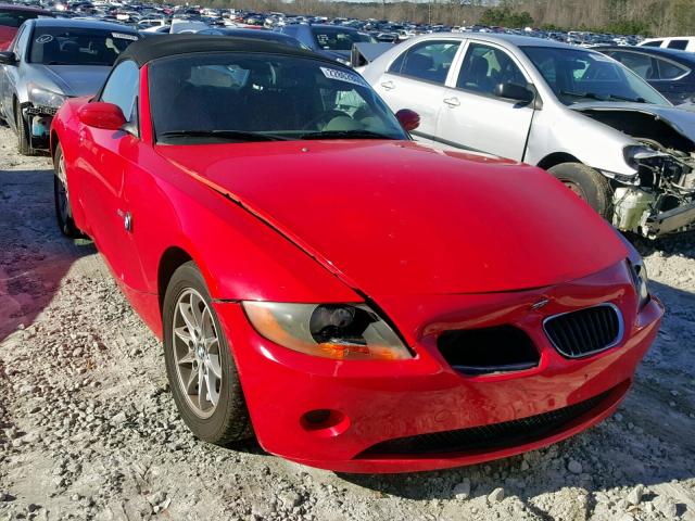 4USBT334X3LS45143 - 2003 BMW Z4 2.5 RED photo 1