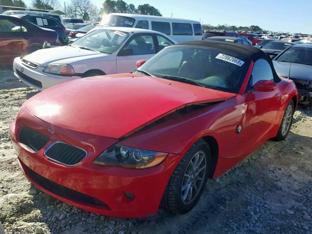 4USBT334X3LS45143 - 2003 BMW Z4 2.5 RED photo 2