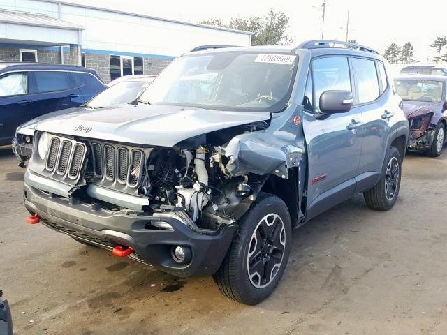 ZACCJBCT9GPE16175 - 2016 JEEP RENEGADE T GRAY photo 2