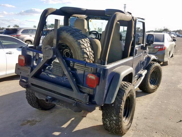 1J4FA39S45P311419 - 2005 JEEP WRANGLER X BLUE photo 4