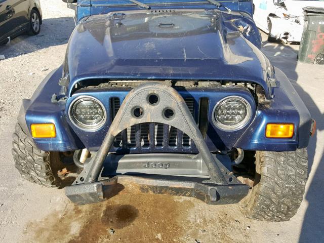 1J4FA39S45P311419 - 2005 JEEP WRANGLER X BLUE photo 7