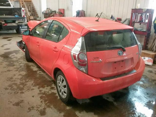 JTDKDTB3XD1043850 - 2013 TOYOTA PRIUS C ORANGE photo 3