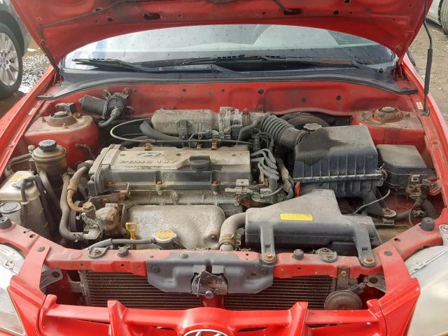 KMHCG35C61U118248 - 2001 HYUNDAI ACCENT GS RED photo 7