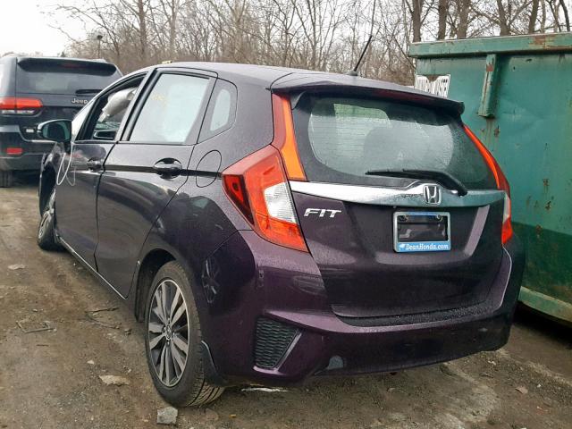 3HGGK5H8XFM765773 - 2015 HONDA FIT EX PURPLE photo 3