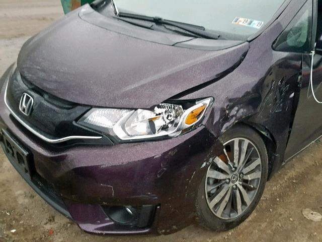 3HGGK5H8XFM765773 - 2015 HONDA FIT EX PURPLE photo 9