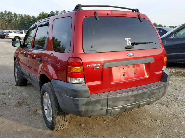 1FMCU93135DA19261 - 2005 FORD ESCAPE XLT RED photo 3