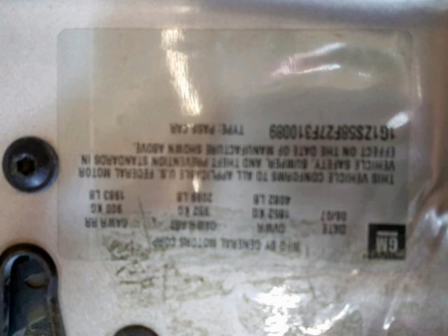 1G1ZS58F27F310089 - 2007 CHEVROLET MALIBU LS 银色 照片 10