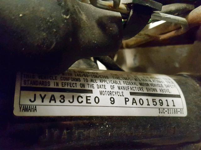 JYA3JCE09PA015911 - 1993 YAMAHA XV535 BLUE photo 10