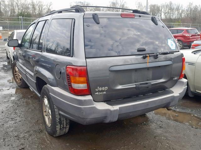 1J4GW48N54C405449 - 2004 JEEP GRAND CHER GRAY photo 3