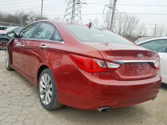 5NPEC4AC1BH053552 - 2011 HYUNDAI SONATA SE RED photo 3