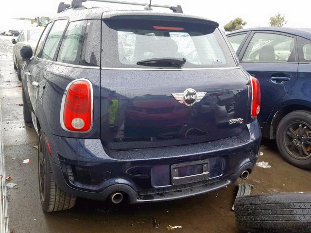 WMWZC5C57BWH99410 - 2011 MINI COOPER S C BLUE photo 3