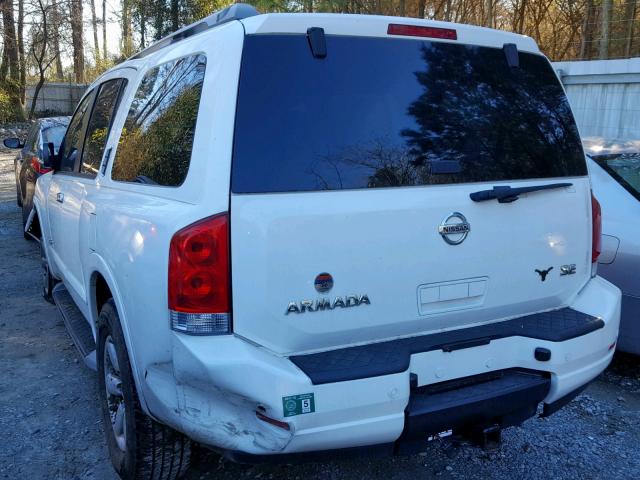 5N1AA08D09N602336 - 2009 NISSAN ARMADA SE WHITE photo 3