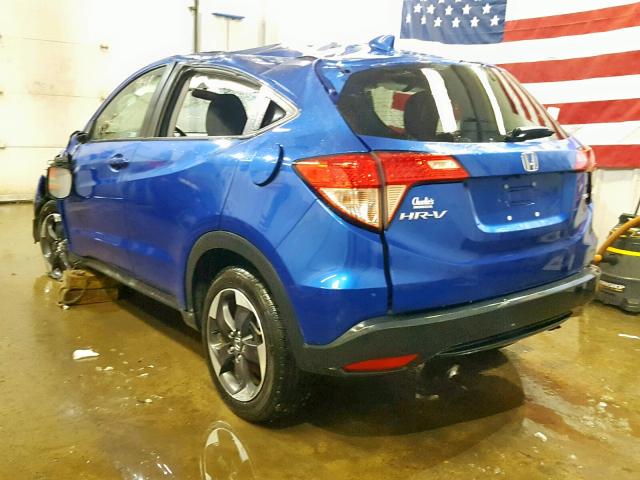 3CZRU6H50JM725959 - 2018 HONDA HR-V EX BLUE photo 3