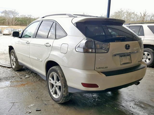 JTJHW31U882055975 - 2008 LEXUS RX 400H WHITE photo 3